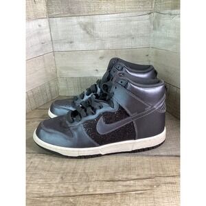 Nike Dunk High Metallic Pewter Anthracite Glitter Sneakers 342257-012 Womens 9